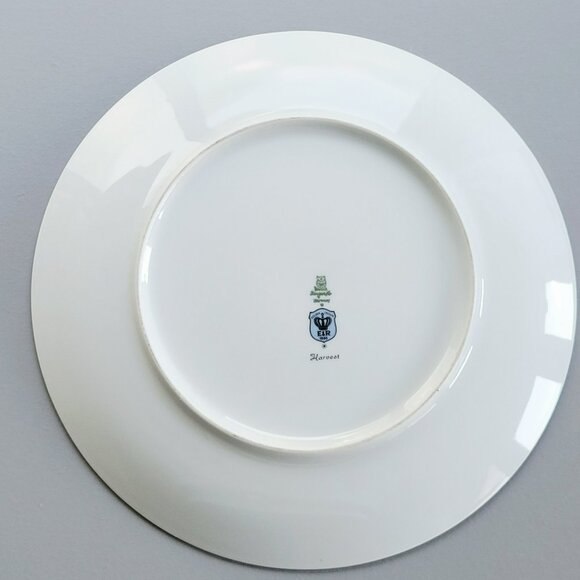 Vintage PM Jaeger & Co. Harvest Dinner Plate, Red Apple & Berry, Heavy Gold Trim - Picture 5 of 10